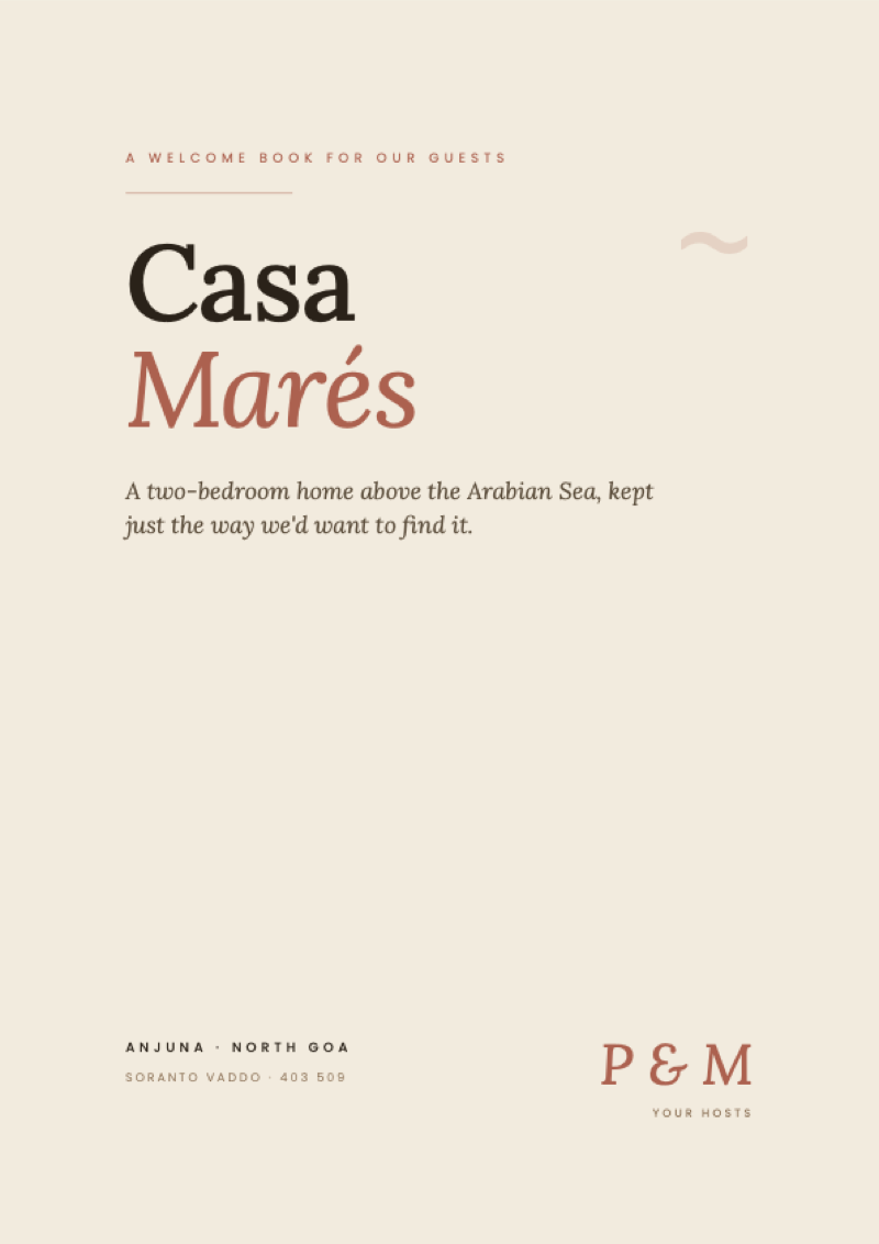 Casa Marés welcome book cover